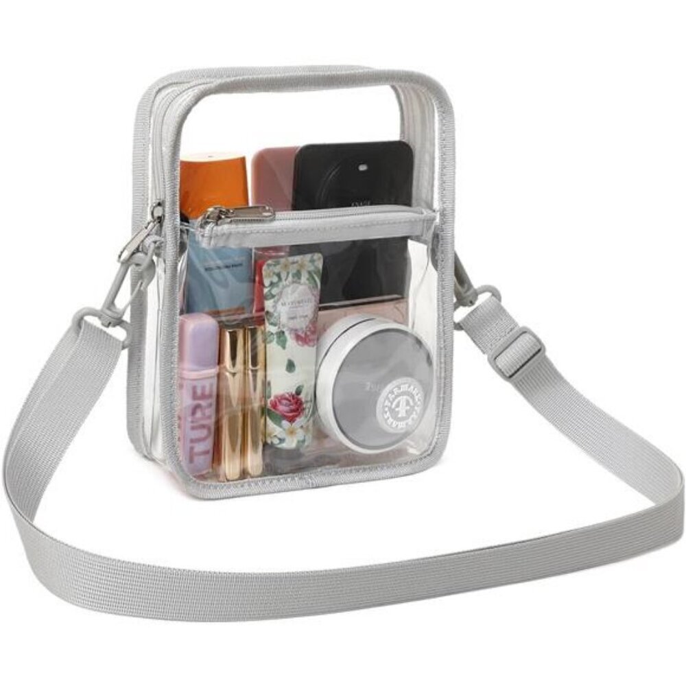Clear Crossbody Purse Stadium Approved 8.7" Women's